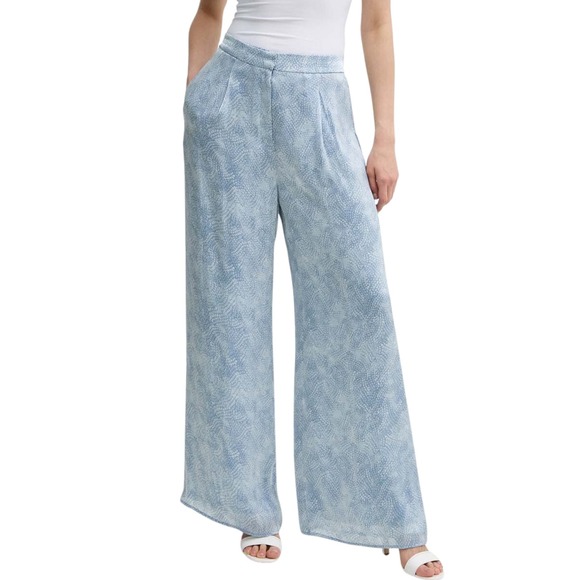 Michael Kors Wide Leg Palazzo Pants Chambray Print‎ High Waist 1X - Picture 1 of 7